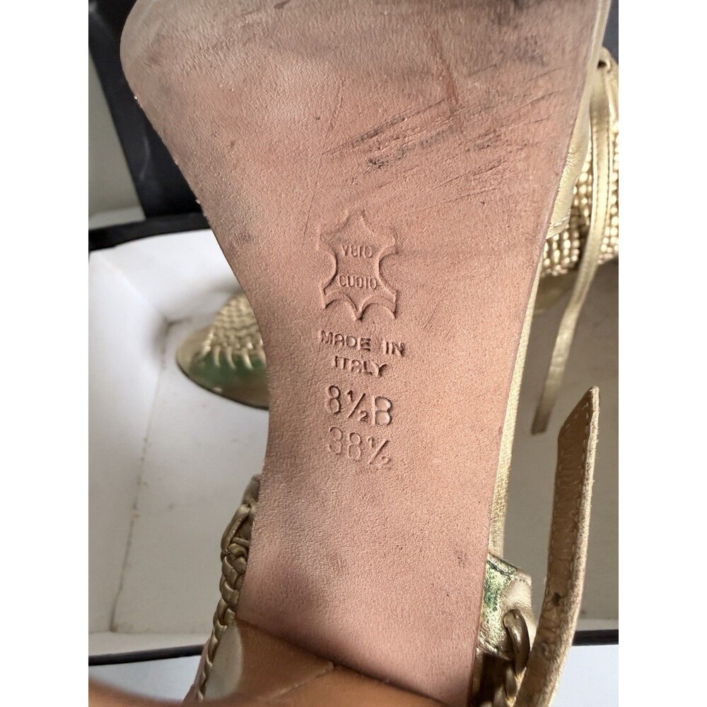 BCBGMAXAZRIA Max Azria Gold Braided Heels — Size 9